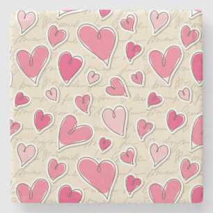 Posavasos De Piedra Modelo de corazones