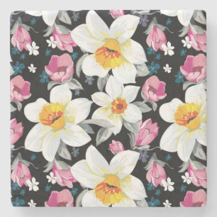 Posavasos De Piedra Modelo de la elegancia con las flores del narciso