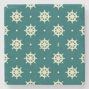 Posavasos De Piedra Modelo de la rueda de la nave del vintage