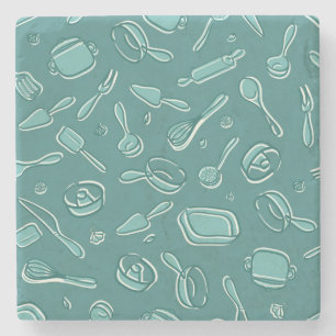 Posavasos De Piedra Modelo de los utensilios de la cocina