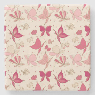 Posavasos De Piedra modelo de mariposa