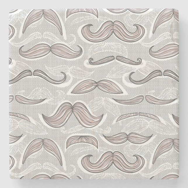 Posavasos De Piedra Modelo de moda del bigote (Anverso)