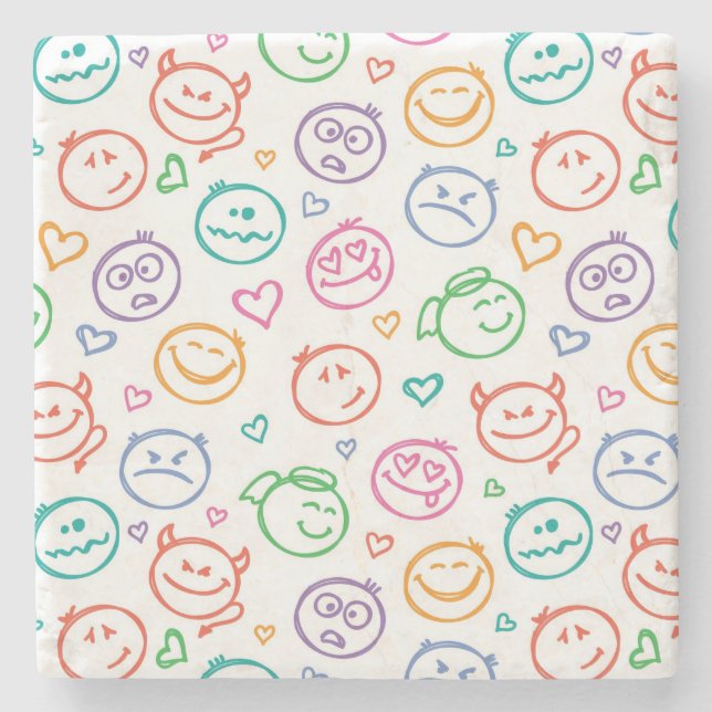 Posavasos De Piedra modelo de sonrisas (Anverso)