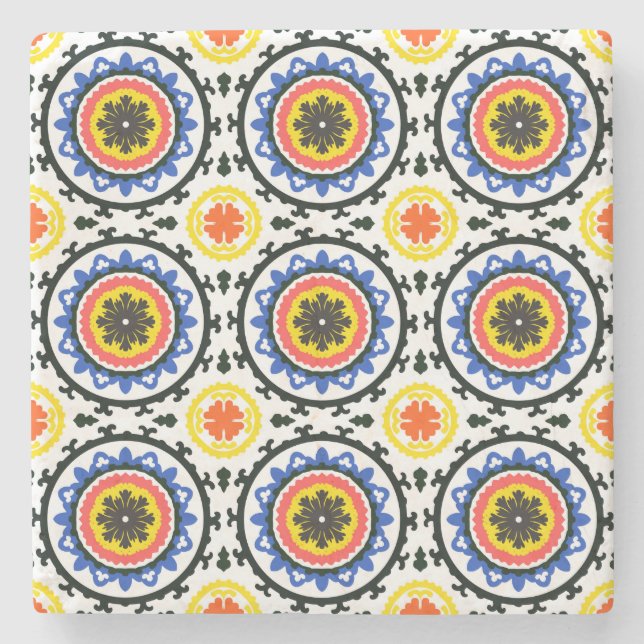 Posavasos De Piedra Modelo de Suzani (Anverso)