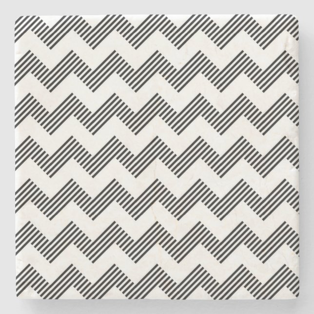 Posavasos De Piedra Modelo de zigzag geométrico 2 (Anverso)