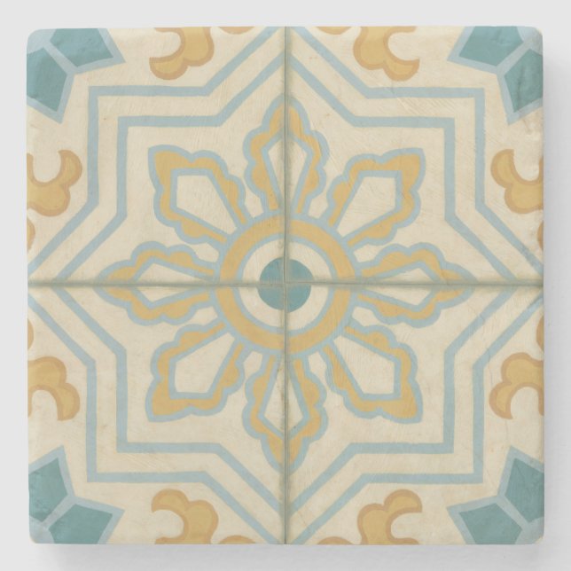 Posavasos De Piedra Modelo decorativo de la teja del Viejo Mundo (Anverso)