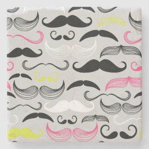 Posavasos De Piedra Modelo del bigote, estilo retro