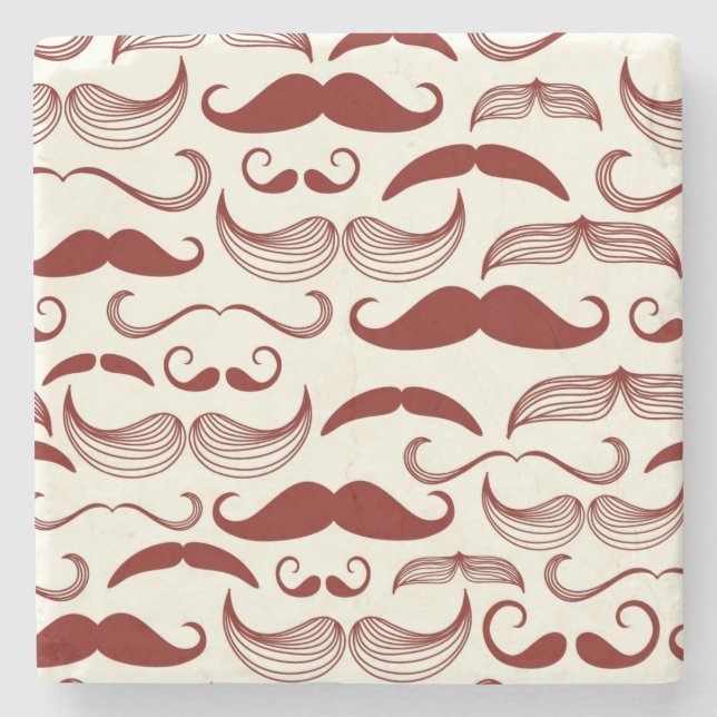 Posavasos De Piedra Modelo del bigote, estilo retro 3 (Anverso)