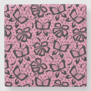 Posavasos De Piedra modelo del cordón con las mariposas