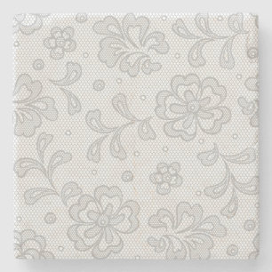 Posavasos De Piedra Modelo del cordón, vintage 1 de la flor