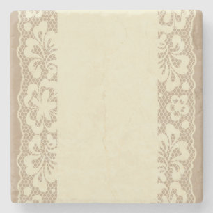 Posavasos De Piedra Modelo del cordón, vintage 7 de la flor