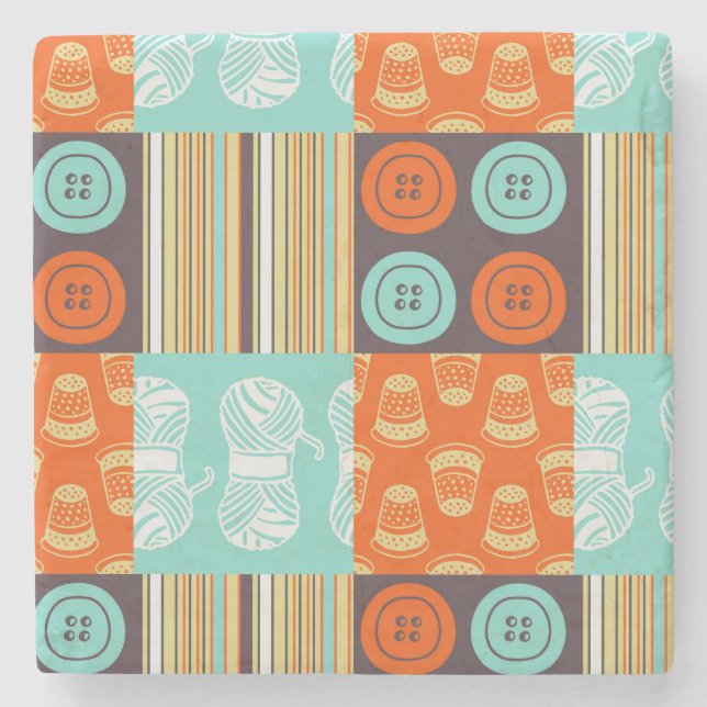 Posavasos De Piedra modelo del Estallido-arte - cosiendo (Anverso)