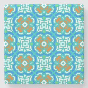 Posavasos De Piedra Modelo étnico verde azulado