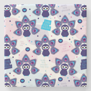 Posavasos De Piedra modelo exótico del pavo real de la India