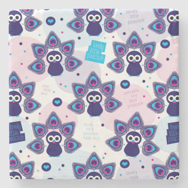 Posavasos De Piedra modelo exótico del pavo real de la India (Anverso)