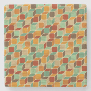 Posavasos De Piedra Modelo geométrico retro 4