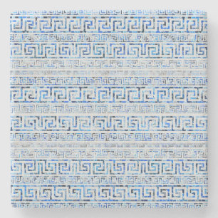Posavasos De Piedra Modelo griego del meandro - ornamento dominante
