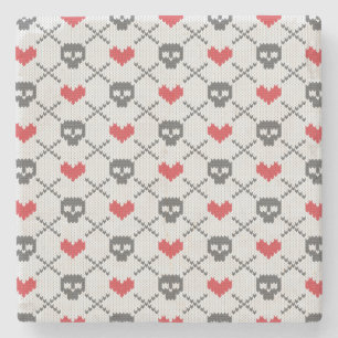 Posavasos De Piedra Modelo hecho punto con los cráneos