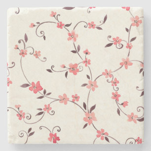 Posavasos De Piedra Modelo inconsútil de la acuarela con la primavera