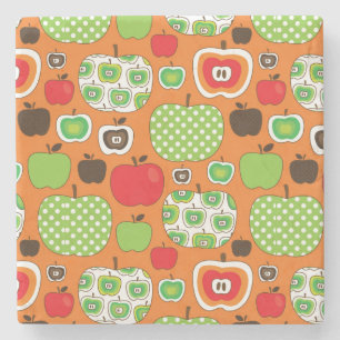 Posavasos De Piedra Modelo lindo del ilustracion de la manzana