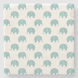 Posavasos De Piedra Modelo lindo verde azulado del elefante