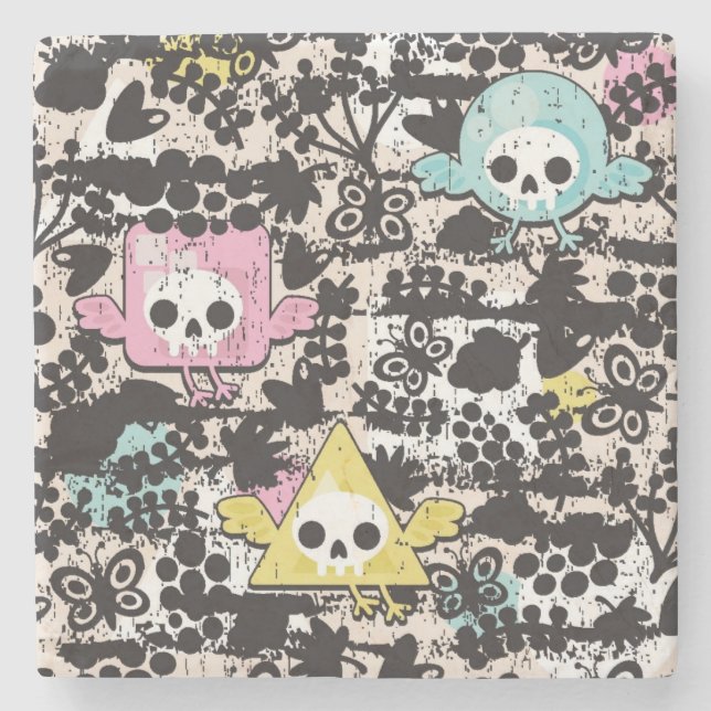 Posavasos De Piedra Modelo loco de los pájaros (Anverso)