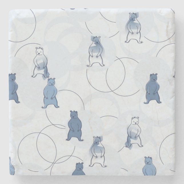 Posavasos De Piedra modelo que ofrece a un oso grizzly (Anverso)