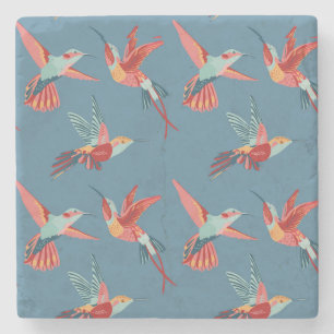 Posavasos De Piedra Modelo retro 2 del colibrí