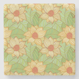 Posavasos De Piedra Modelo retro de la magnolia