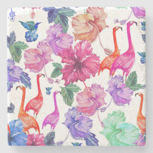 Posavasos De Piedra Modelo tropical de la acuarela