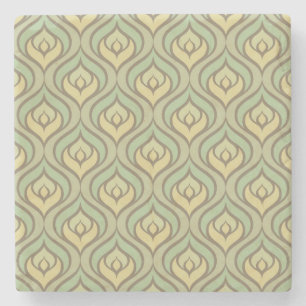 Posavasos De Piedra Modelo verde y amarillo del vintage retro