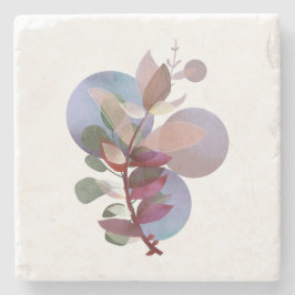 Posavasos De Piedra Modern Botanical Soft Neutral Lux Stone Coaster