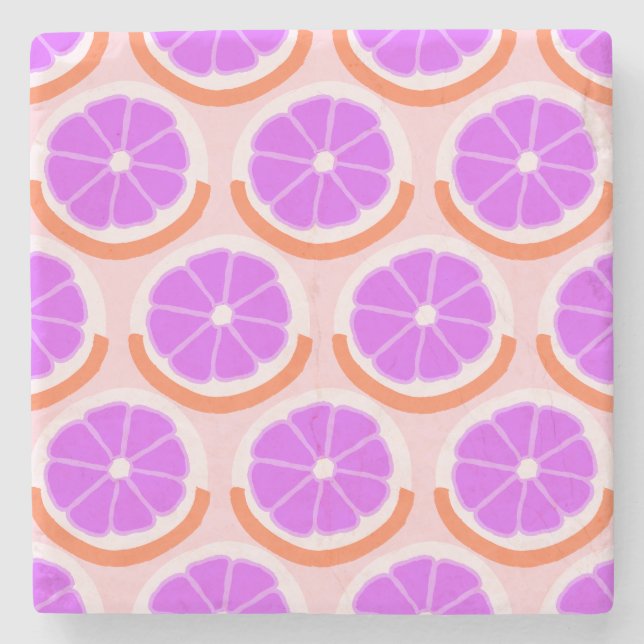Posavasos De Piedra Modern Citrus Slice Pink Lemonade (Anverso)