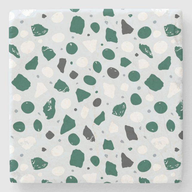 Posavasos De Piedra Modern Organic Terrazzo | Abstract Stone Mosaic (Anverso)