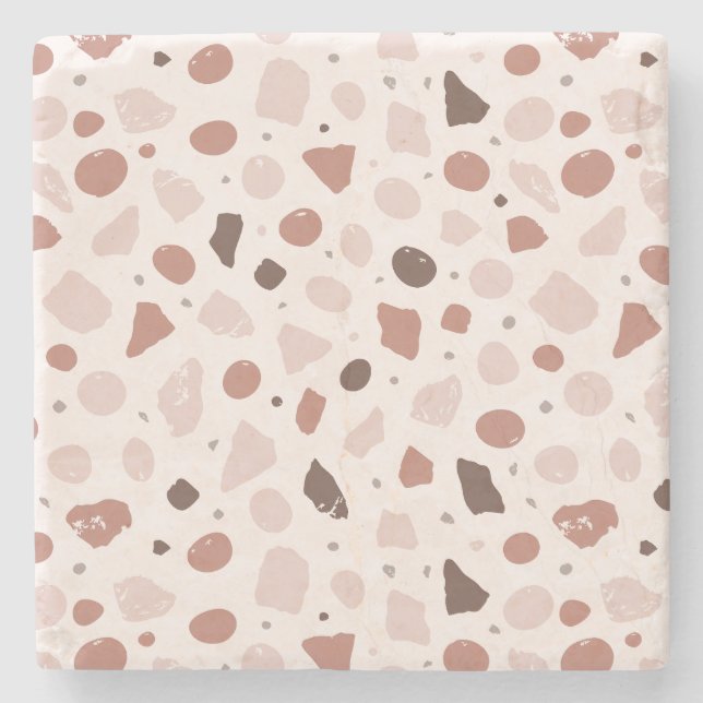 Posavasos De Piedra Modern Organic Terrazzo | Abstract Stone Mosaic (Anverso)