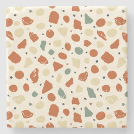 Posavasos De Piedra Modern Organic Terrazzo | Abstract Stone Mosaic