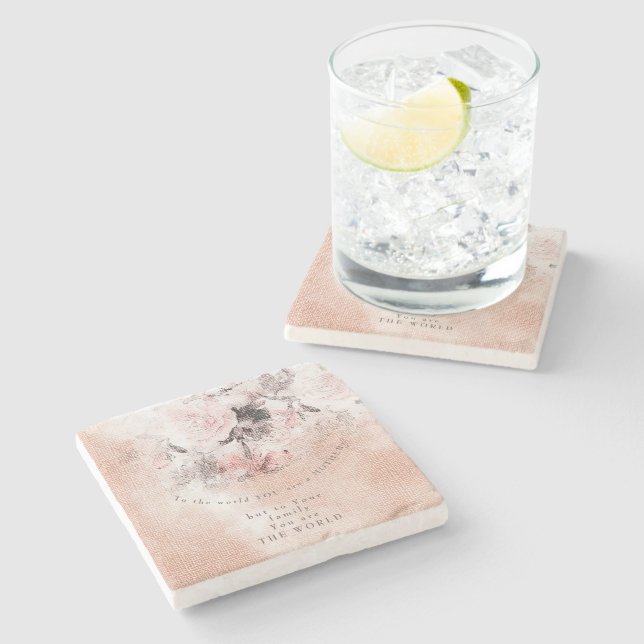 Posavasos De Piedra Moderna compañía de piedra del Día de la Madre en  (Lateral)