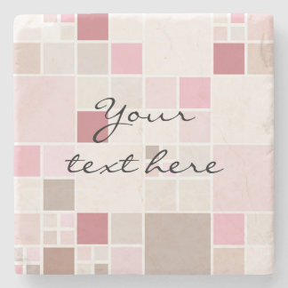 Posavasos De Piedra Moderna escayola de piedra rosa pastel mosaico baj