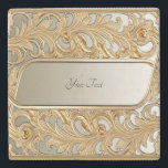Posavasos De Piedra Moderna escayola ornate de piedra dorada<br><div class="desc">Hermosa Monasterio Ornate de Oro Moderno</div>
