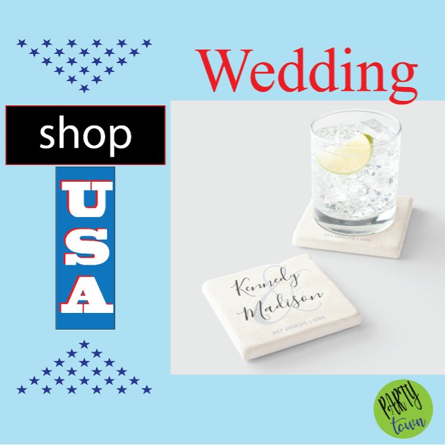 Posavasos De Piedra Moderna ✨ Minimalista 💍 elegante Boda sencillo (Elegant Wedding Coaster)