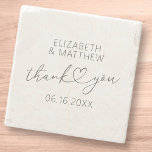 Posavasos De Piedra Moderna Moda simple y elegante Boda de corazón mín<br><div class="desc">Este diseño sencillo y moderno se compone de sans serif y de una juguetona tipografía cursiva con corazones doodle. Perfecto para fiestas de boda.</div>