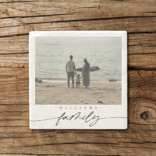 Posavasos De Piedra Moderna y elegante tipografía de escritura fotográ