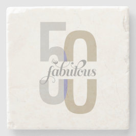 Posavasos De Piedra Moderno 50 y fabuloso 50 cumpleaños elegante