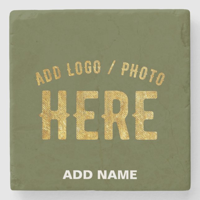POSAVASOS DE PIEDRA MODERNO EJÉRCITO PERSONALIZADO VERIFICADO VERDE VE (Anverso)