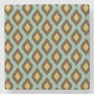 Posavasos De Piedra Moderno ikat tribal amarillo azul moderno