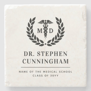 Posavasos De Piedra Moderno Médico de Medicine Med School Graduado
