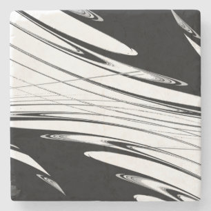 Posavasos De Piedra Moderno negro y blanco