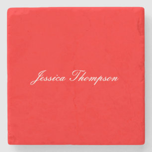 Posavasos De Piedra Moderno y elegante llano simple rojo profesional