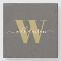 Moderno y elegante nombre monogramado oro negro
