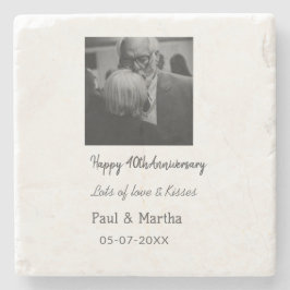 Posavasos De Piedra Moderno y feliz 40º aniversario añadir foto de fec
